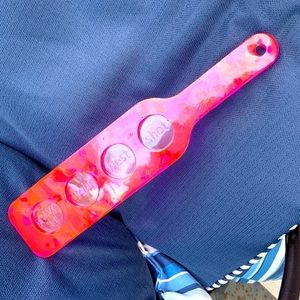 Hand poured epoxy shot glass paddle!